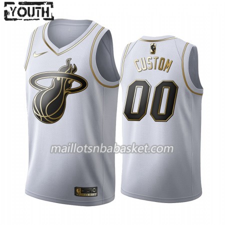 Maillot Enfant Miami Heat Personnalisable 2019-20 Nike Blanc Golden Edition Swingman
